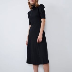Zara ribbed turtleneck dress in Black, Sz S